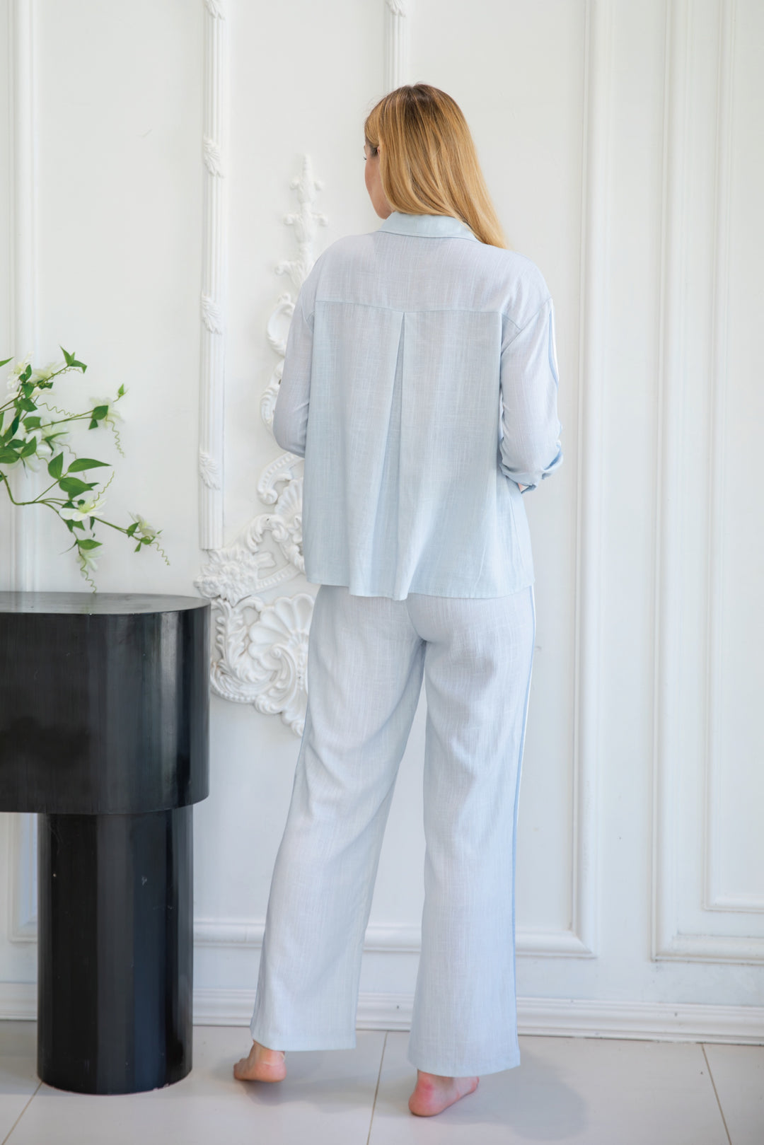 Relaxed Elegance: Light Blue Nightwear