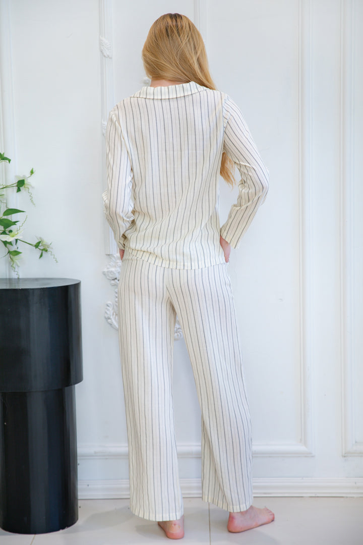 Modern Striped Sleepwear Ensemble - Stylish and Comfy Home Attire